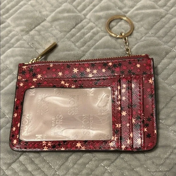 Michael Kors Burgundy Star Patterned Key Holder - Picture 2 of 3
